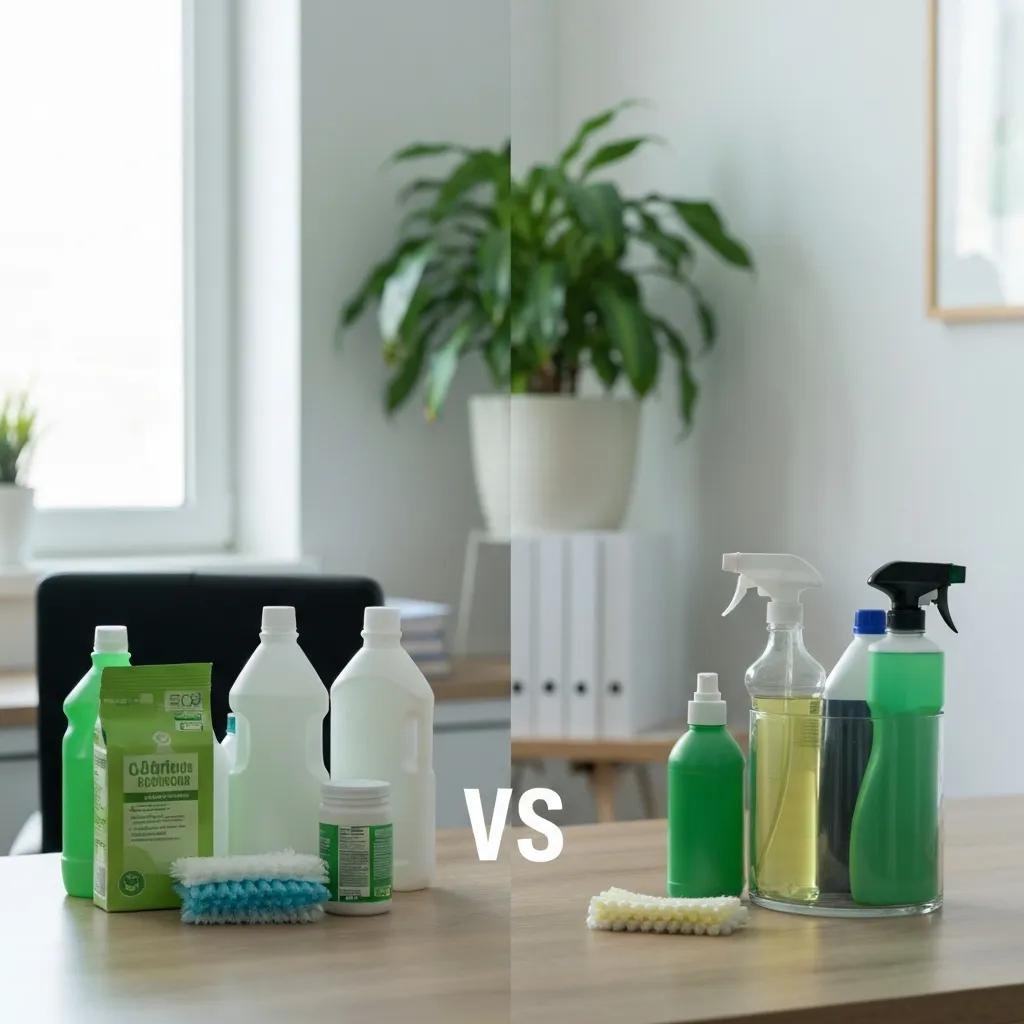 Visual representation of the benefits of sustainable cleaning, highlighting environmental and economic advantages