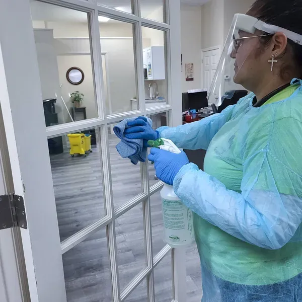 Advanced cleaning technologies in use for clinical cleaning services in a healthcare setting