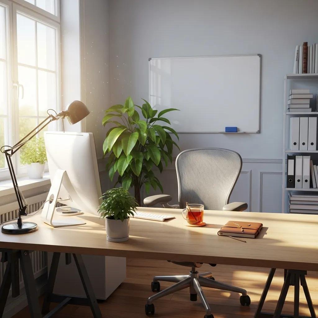 Clean and organized office space showcasing the benefits of office cleaning