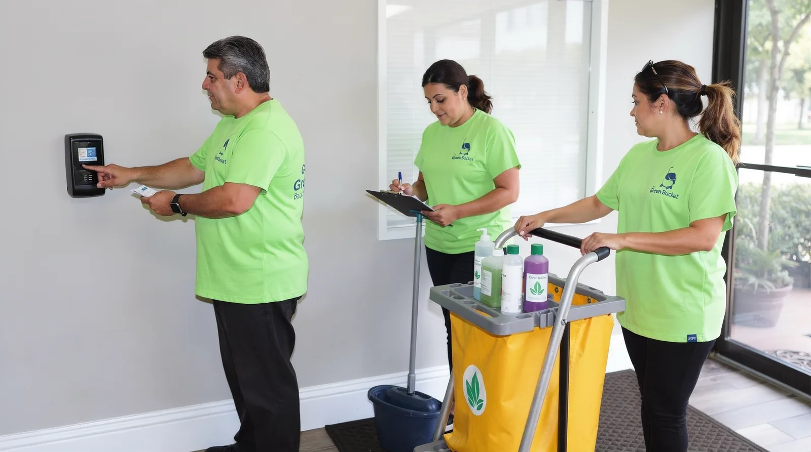 All Green Bucket team members undergo rigorous background checks before entering client facilities; Detailed