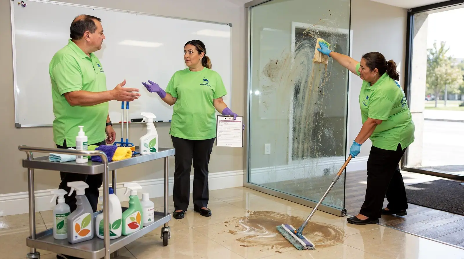 Effective commercial cleaning training combines classroom instruction with hands-on, on-the-job practice; Classroom