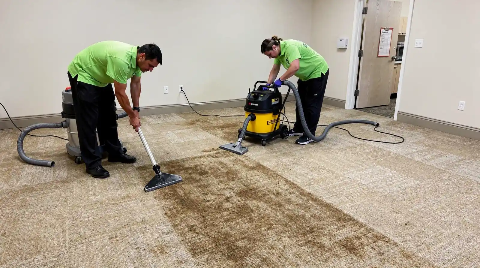 Commercial carpet cleaning combines fiber-specific treatment, trained technicians, and flexible scheduling built around