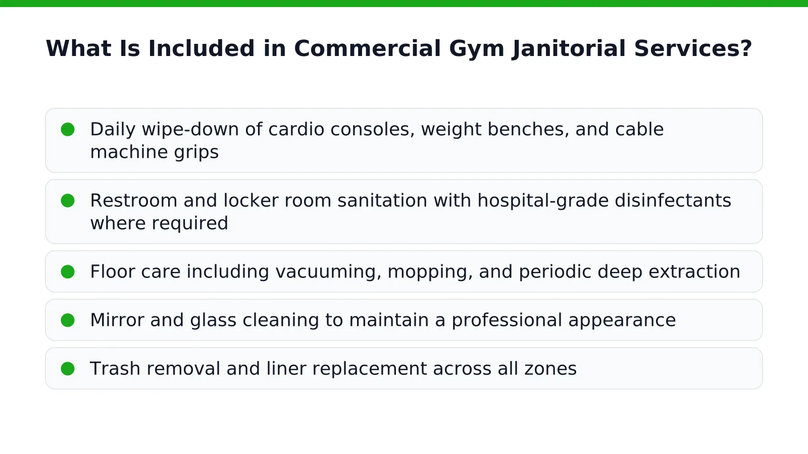 What Is Included in Commercial Gym Janitorial Services in Orlando